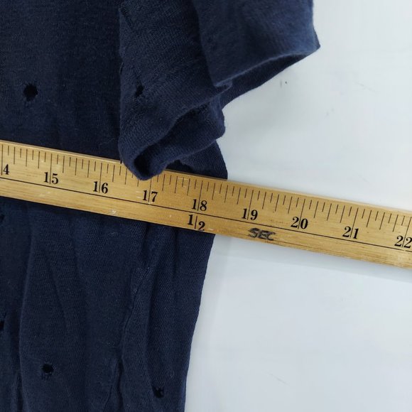 IRO clay women's navy  Distressed Linen T-Shirt XS - Picture 6 of 9